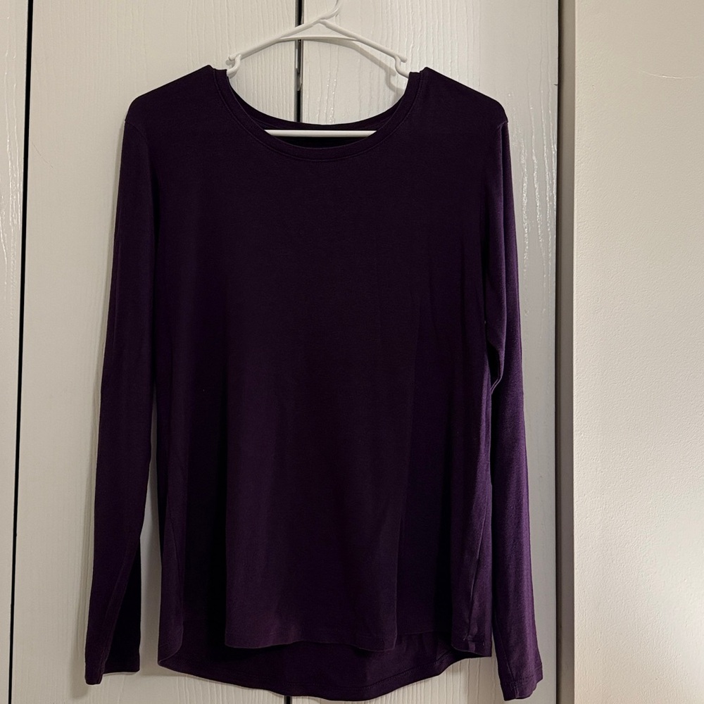 Eddie Bauer Deep Purple Crew Neck Top